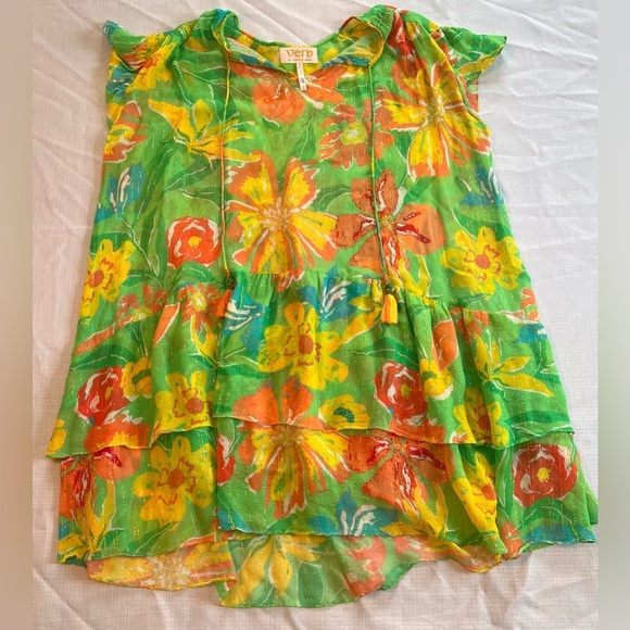 Verb by Pallavi Singhee Vibrant Floral Swing Blouse - Large - Picture 1 of 4